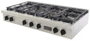 Kucht 48-Inch 6 Burner Gas Rangetop in Stainless Steel with Toxedo Black Knob KFX489T-K