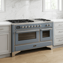 ILVE Majestic II 48 Inch Dual Fuel Range, Double Oven, 8 Burners & Griddle UM12FDNS3