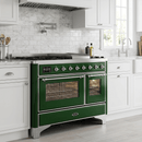 ILVE Majestic II 48 Inch Dual Fuel Range, Double Oven, 8 Burners & Griddle UM12FDNS3