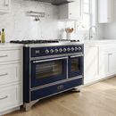 ILVE Majestic II 48 Inch Dual Fuel Range, Double Oven, 8 Burners & Griddle UM12FDNS3