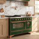 ILVE Majestic II 48 Inch Dual Fuel Range, Double Oven, 8 Burners & Griddle UM12FDNS3