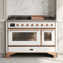 ILVE Majestic II 48 Inch Dual Fuel Range, Double Oven, 8 Burners & Griddle UM12FDNS3