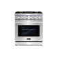 Cosmo 30 in. Slide-In Freestanding Gas Range with 5 Sealed Burners, Cast Iron Grates, 4.5 cu. ft. Capacity Convection Oven in Stainless Steel - COS-EPGR304