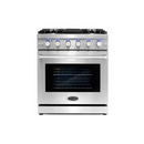 Cosmo 30 in. Slide-In Freestanding Gas Range with 5 Sealed Burners, Cast Iron Grates, 4.5 cu. ft. Capacity Convection Oven in Stainless Steel - COS-EPGR304