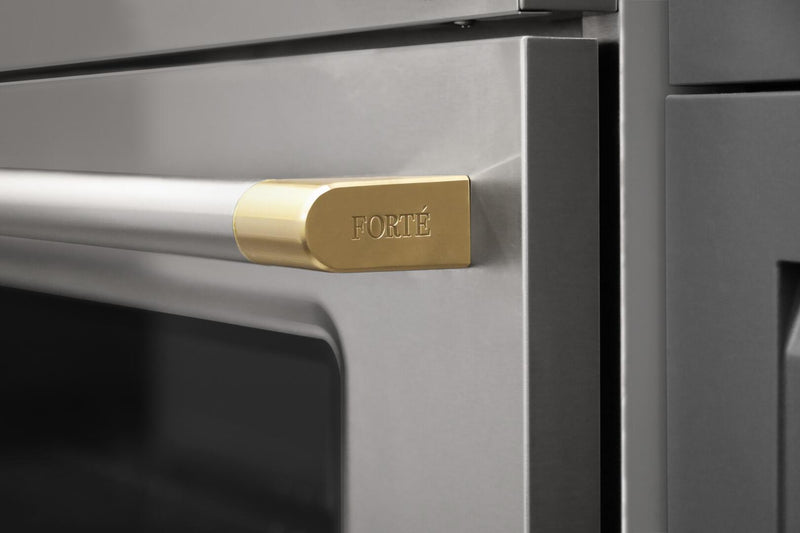 Forte 48" Freestanding Natural Gas Range with 8 Sealed Burners in Stainless Steel with Brass Trim (FGR488BSSBR)