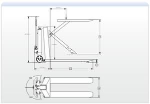 EOSLIFT Industrial Grade I10 Manual Scissor Lift Jack 2,200 lbs 27 in x 46 in with Polyurethane Wheels