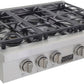 Kucht 36-Inch 6 Burner Gas Rangetop in Stainless Steel with Silver Accents (KFX369T-S)