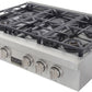 Kucht 36-Inch 6 Burner Gas Rangetop in Stainless Steel with Silver Accents (KFX369T-S)