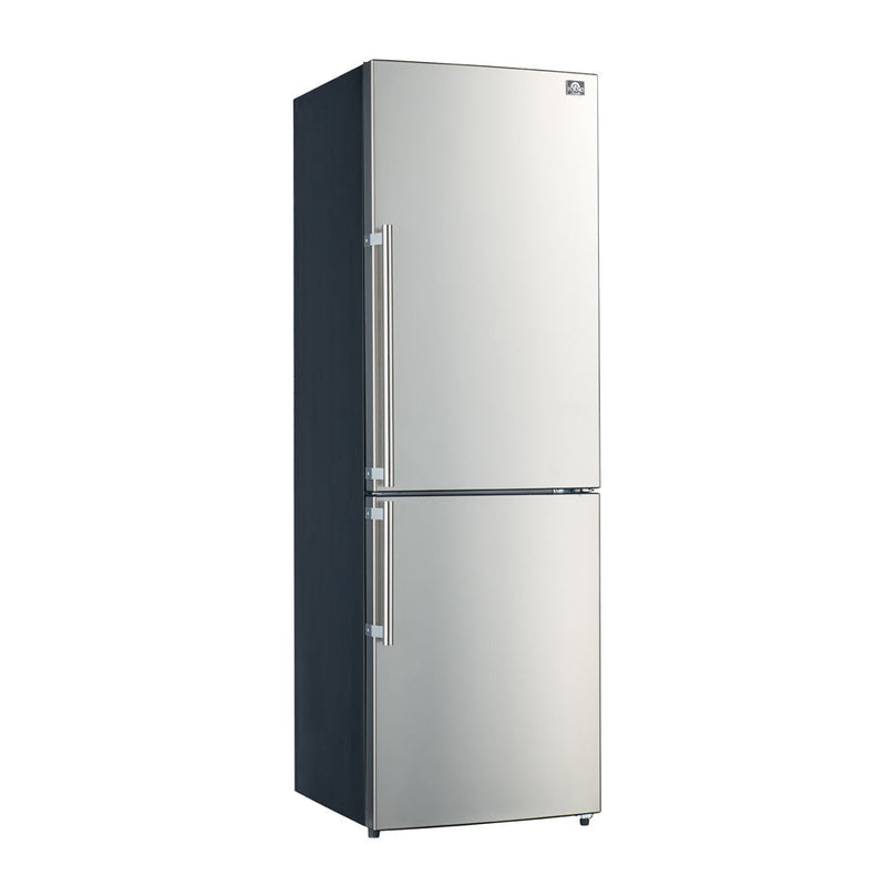 Forno 24-Inch Refrigerator 11.1 cu.ft Bottom Freezer in Stainless Steel with Side Grip Handle (FFFFD1948-24S)