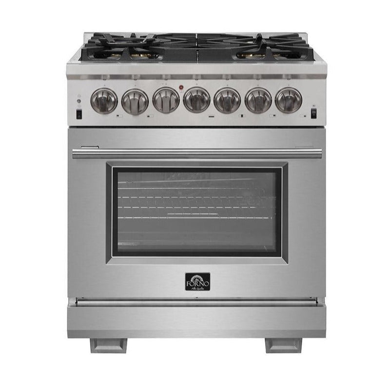 Forno 30-Inch Capriasca Dual Fuel Range with 240v Electric Oven - 5 Burners, Convection Oven and 100,000 BTUs (FFSGS6187-30)