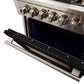Forno 30-Inch Capriasca Gas Range with 5 Burners and Convection Oven in Stainless Steel with Black Door (FFSGS6260-30BLK)