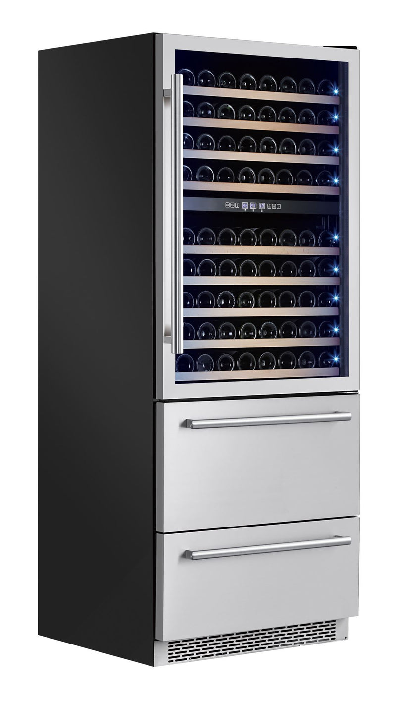 Forno 30-Inch Dual Zone Wine Cooler & Refrigerator Drawer (FWCDR6661-30S)