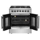FORNO 30-Inch Galiano Freestanding French Door Dual Fuel Range with 5 Burners and 68,000 BTUs in Stainless Steel - FFSGS6356-30