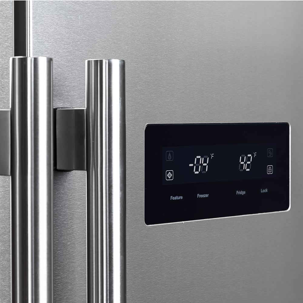 FORNO Salerno 33" Side by Side Built-in Refrigerator 15.6 cu.ft in Stainless Steel - FFRBI1805-33SB
