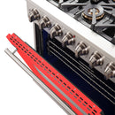 Forno 36-Inch Capriasca Gas Range with 6 Burners and Convection Oven in Stainless Steel with Red Door (FFSGS6260-36RED)