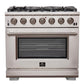Forno 36" Capriasca Titanium Gas Range with 6 Burners, Convection Oven and 120,000 BTUs -FFSGS6260-36