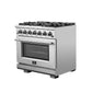 Forno 36" Capriasca Titanium Gas Range with 6 Burners, Convection Oven and 120,000 BTUs -FFSGS6260-36