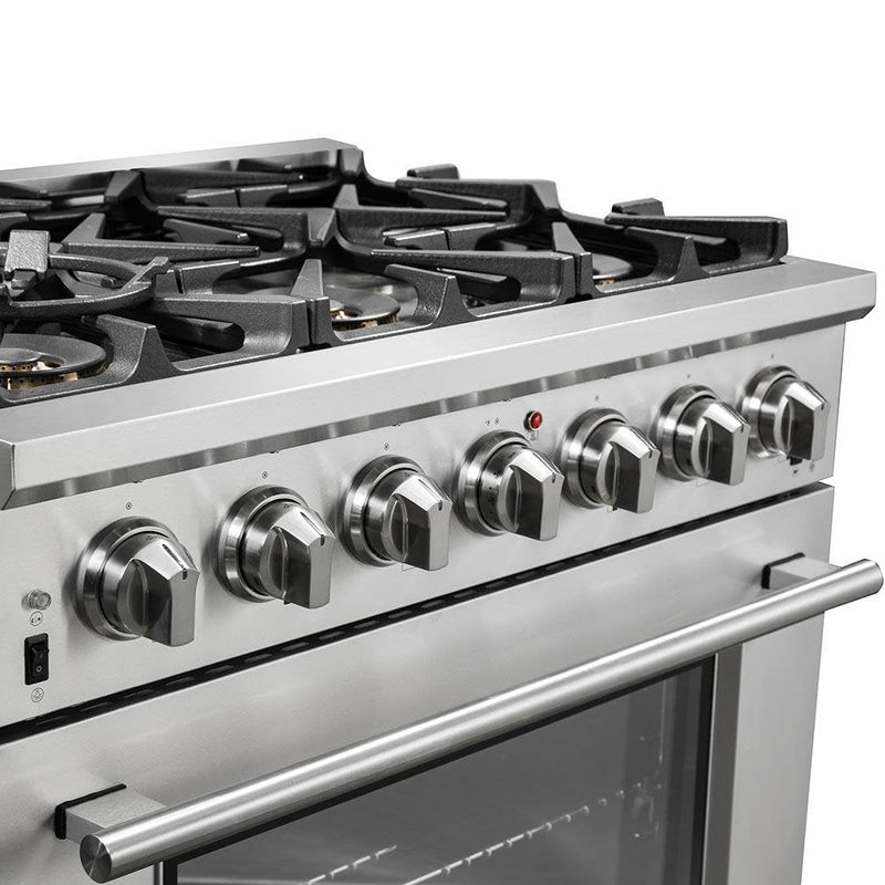 Forno 36" Capriasca Titanium Gas Range with 6 Burners, Convection Oven and 120,000 BTUs -FFSGS6260-36