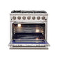 Forno 36-Inch Capriasca Gas Range with 6 Burners, Convection Oven and 120,000 BTUs (FFSGS6260-36)