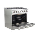 Forno 36" Galiano Gas Range with 6 Burners and Convection Oven