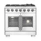 FORNO 36-Inch Capriasca Gas Range with 6 Burners, 120,000 BTUs, & French Door Gas Oven in Stainless Steel - FFSGS6460-36
