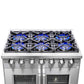 FORNO 36-Inch Capriasca Gas Range with 6 Burners, 120,000 BTUs, & French Door Gas Oven in Stainless Steel - FFSGS6460-36