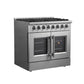 FORNO 36-Inch Galiano Dual Fuel Range with 6 Gas Burners, 83,000 BTUs, & French Door Electric Oven in Stainless Steel - FFSGS6356-36