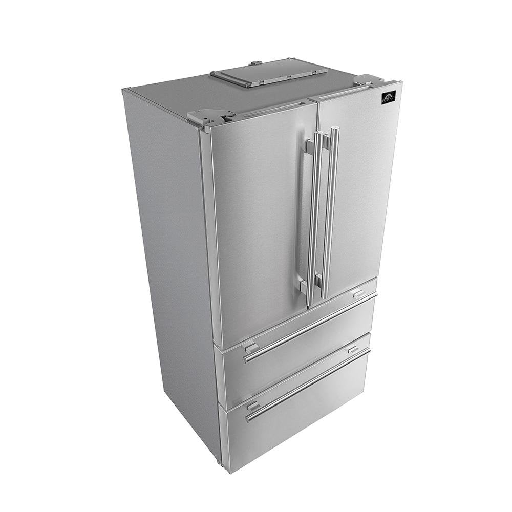 FORNO Gallipoli 36 Inch French Door Refrigerator 19 cu.ft - FFRBI1820-36SB