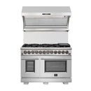 Forno 48-Inch Capriasca Dual Fuel Range with 240v Electric Oven - 8 Burners, Griddle, and 160,000 BTUs (FFSGS6187-48)