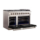 Forno 48-Inch Capriasca Gas Range with 8 Gas Burners and Convection Oven in Stainless Steel with Black Door (FFSGS6260-48BLK)