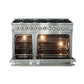 Forno 48-Inch Galiano Dual Fuel Range - Gas Cooktop with 240v Electric Oven - 8 Burners, Griddle, and Double Oven (FFSGS6156-48)