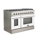 Forno 48-Inch Galiano Gas Range with 8 Gas Burners and Convection Oven in Stainless Steel with White Door (FFSGS6244-48WHT)