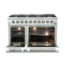Forno 48-Inch Galiano Gas Range with 8 Gas Burners and Convection Oven in Stainless Steel with White Door (FFSGS6244-48WHT)