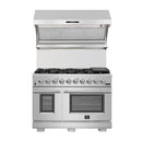 Forno 48-Inch Wall Mount Range Hood with Red Light Warmer, Shelf/Backsplash, and 1200 CFM Motor (FRHWM5029-48HB)