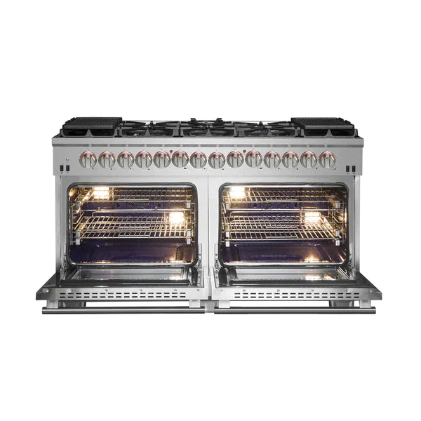 FORNO 60-Inch Capriasca Dual Fuel Range with 240v Electric Oven - 10 Sealed Burners and 200,000 BTUs - FFSGS6187-60
