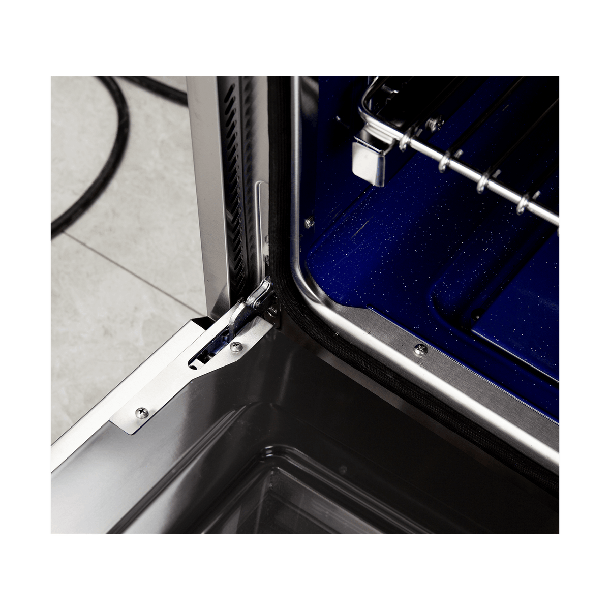 FORNO Capriasca - Titanium Professional 30" Freestanding Dual Fuel 240V Electic Blue Door Oven Range FFSGS6187-30BLU