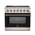 FORNO Capriasca - Titanium Professional 36" Freestanding Colored Door Gas Range FFSGS6260-36