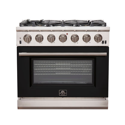 FORNO Capriasca - Titanium Professional 36" Freestanding Colored Door Gas Range FFSGS6260-36