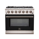 FORNO Capriasca - Titanium Professional 36" Freestanding Colored Door Gas Range FFSGS6260-36