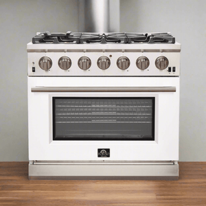 FORNO Capriasca - Titanium Professional 36" Freestanding Colored Door Gas Range FFSGS6260-36WHT
