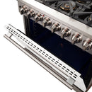 FORNO Capriasca - Titanium Professional 36" Freestanding Dual Fuel Electric 240V Colored Door Oven Range FFSGS6187-36