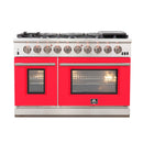 FORNO Capriasca - Titanium Professional 48" Freestanding Colored Door Gas Range FFSGS6260-48WHT