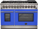 FORNO Fratta - Platinum Professional 48" Freestanding Dual Fuel Electric 240V Colored Door Oven Range FFSGS6187-48
