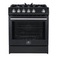 Forno Espresso 30” Gas Range in Stainless Steel with Silver Handles, FFSGS1116-30