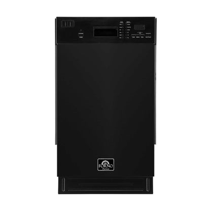 FORNO Espresso Polo 18" Built-in Dishwasher in Black, FDWBI8041-18BLK