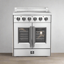 FORNO Galiano 30-Inch French Door Electric Range with Convection Oven in Stainless Steel - FFSEL6917-30