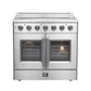 FORNO Galiano 36-Inch French Door Electric Range with Convection Oven in Stainless Steel - FFSEL6917-36