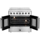FORNO Galiano 36-Inch French Door Electric Range with Convection Oven in Stainless Steel - FFSEL6917-36