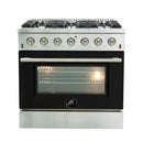 FORNO Vittorio - Gold Professional 36" Freestanding Colored Door Gas Range FFSGS6244-36WHT
