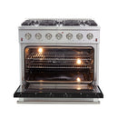 FORNO Vittorio - Gold Professional 36" Freestanding Colored Door Gas Range FFSGS6244-36WHT